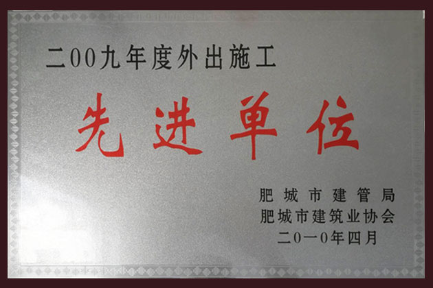 2009年度外出施工先進(jìn)單位