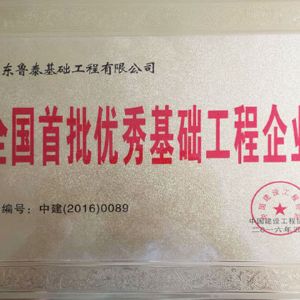 2016全國(guó)首批基礎(chǔ)工程企業(yè)